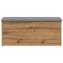 Banco almacenaje madera ingeniería roble artesanal 102x42x45cm