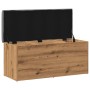 Banco almacenaje madera ingeniería roble artesanal 102x42x45cm