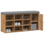 Banco zapatero madera de ingeniería roble artesanal 102x32x50cm