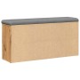 Banco zapatero madera de ingeniería roble artesanal 102x32x50cm