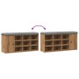 Banco zapatero madera de ingeniería roble artesanal 102x32x50cm