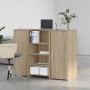 Mostrador de recepción roble sonoma 135x50x103,5 cm de , Escritorios - Ref: Foro24-3324189, Precio: 238,79 €, Descuento: %