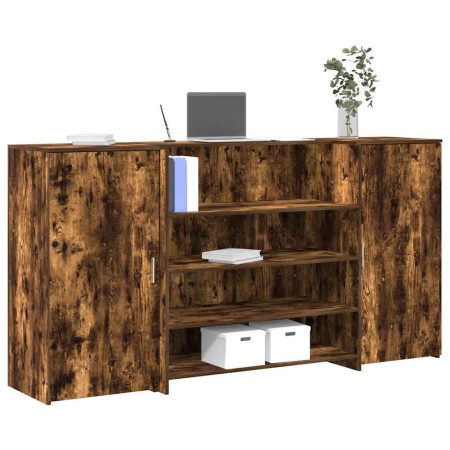 Mostrador de recepción roble ahumado 200x50x103,5 cm de , Escritorios - Ref: Foro24-3324182, Precio: 376,99 €, Descuento: %