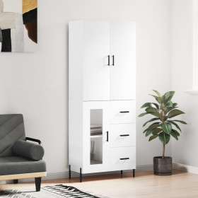 Aparador alto madera contrachapada blanco 69,5x34x180 cm de , Aparadores - Ref: Foro24-3195963, Precio: 189,15 €