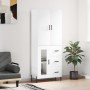 Aparador alto madera contrachapada blanco 69,5x34x180 cm de , Aparadores - Ref: Foro24-3195963, Precio: 189,15 €