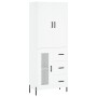 Aparador alto madera contrachapada blanco 69,5x34x180 cm de , Aparadores - Ref: Foro24-3195963, Precio: 189,15 €