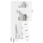 Aparador alto madera contrachapada blanco 69,5x34x180 cm de , Aparadores - Ref: Foro24-3195963, Precio: 189,15 €