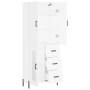 Aparador alto madera contrachapada blanco 69,5x34x180 cm de , Aparadores - Ref: Foro24-3195963, Precio: 189,15 €