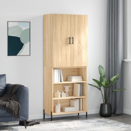 Aparador alto madera contrachapada color roble 69,5x34x180 cm de , Aparadores - Ref: Foro24-3196078, Precio: 126,97 €, Descue...