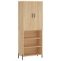 Aparador alto madera contrachapada color roble 69,5x34x180 cm de , Aparadores - Ref: Foro24-3196078, Precio: 126,97 €, Descue...