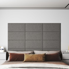 Paneles de pared 12 uds tela gris claro 60x30 cm 2,16 m² de , Recubrimiento de paredes - Ref: Foro24-343845, Precio: 70,80 €