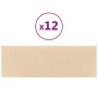 Paneles de pared 12 uds tela color crema 90x30 cm 3,24 m²
