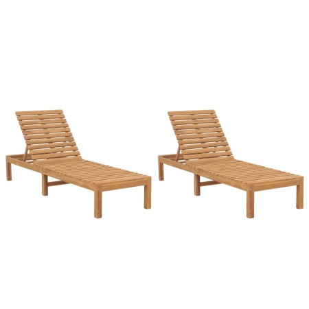 Tumbonas 2 unidades madera maciza de teca | Foro24.es | Tu tienda online para hogar, jardín y más Foro24.es