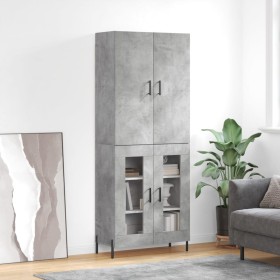 Aparador alto madera contrachapada gris hormigón 69,5x34x180 cm de , Aparadores - Ref: Foro24-3195743, Precio: 156,21 €