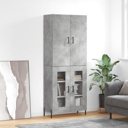 Aparador alto madera contrachapada gris hormigón 69,5x34x180 cm de , Aparadores - Ref: Foro24-3195743, Precio: 156,21 €, Desc...
