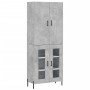 Aparador alto madera contrachapada gris hormigón 69,5x34x180 cm de , Aparadores - Ref: Foro24-3195743, Precio: 156,21 €, Desc...