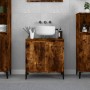 Armario de lavabo madera contrachapada roble ahumado 58x33x60cm de , Tocadores de baño - Ref: Foro24-821265, Precio: 63,02 €