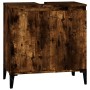 Armario de lavabo madera contrachapada roble ahumado 58x33x60cm de , Tocadores de baño - Ref: Foro24-821265, Precio: 63,02 €