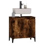 Armario de lavabo madera contrachapada roble ahumado 58x33x60cm de , Tocadores de baño - Ref: Foro24-821265, Precio: 63,02 €