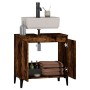 Armario de lavabo madera contrachapada roble ahumado 58x33x60cm de , Tocadores de baño - Ref: Foro24-821265, Precio: 63,02 €