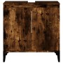 Armario de lavabo madera contrachapada roble ahumado 58x33x60cm de , Tocadores de baño - Ref: Foro24-821265, Precio: 63,02 €