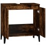 Armario de lavabo madera contrachapada roble ahumado 58x33x60cm de , Tocadores de baño - Ref: Foro24-821265, Precio: 63,02 €