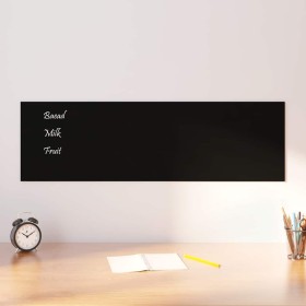 Pizarra magnética de pared vidrio templado negro 100x30 cm