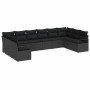 Conjunto de sofá de jardín 10 pcs Negro Poliratán