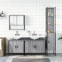Set de muebles de baño 4 pzas madera contrachapada gris sonoma de , Muebles de baño - Ref: Foro24-3214693, Precio: 257,04 €