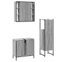 Set de muebles de baño 3 pzas madera contrachapada gris sonoma