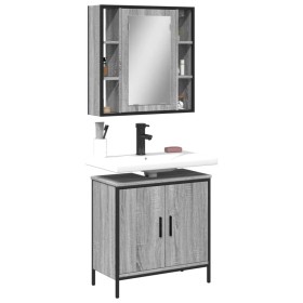 Set de muebles de baño 2 pzas madera contrachapada gris sonoma de , Muebles de baño - Ref: Foro24-3214723, Precio: 127,20 €