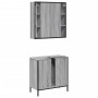 Set de muebles de baño 2 pzas madera contrachapada gris sonoma de , Muebles de baño - Ref: Foro24-3214723, Precio: 127,20 €