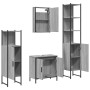 Set de muebles de baño 4 pzas madera contrachapada gris sonoma