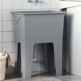 Fregadero de lavadero de resina gris 59x41x75 cm de , Fregaderos - Ref: Foro24-4002800, Precio: 130,56 €