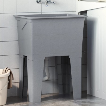 Fregadero de lavadero de resina gris 59x41x75 cm de , Fregaderos - Ref: Foro24-4002800, Precio: 130,56 €