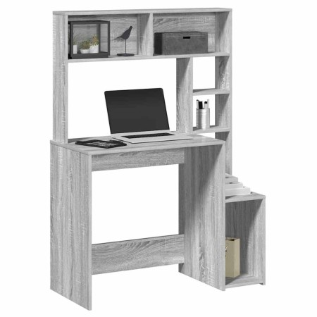 Escritorio con estantes contrachapada gris Sonoma 100x45x140 cm | Foro24.es | Tu tienda online para hogar, jardín y más Foro24.es