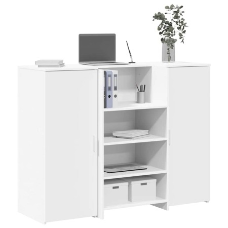 Mostrador de recepción blanco 135x50x103,5 cm madera ingeniería de , Escritorios - Ref: Foro24-3324187, Precio: 270,12 €, Des...