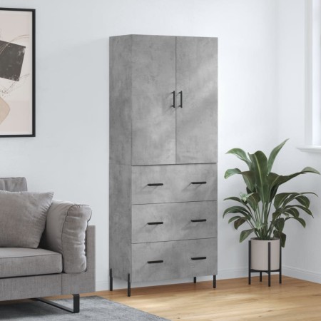Aparador alto madera contrachapada gris hormigón 69,5x34x180 cm de , Aparadores - Ref: Foro24-3195855, Precio: 175,76 €, Desc...