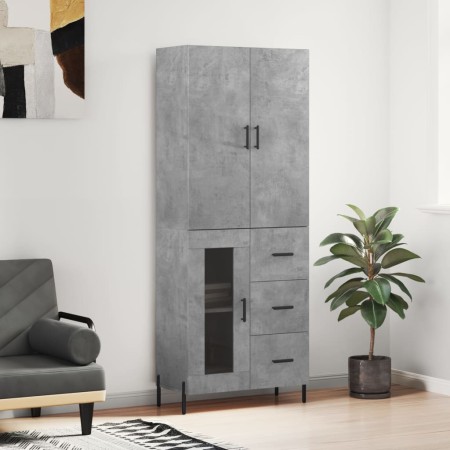 Aparador alto madera contrachapada gris hormigón 69,5x34x180 cm de , Aparadores - Ref: Foro24-3195967, Precio: 173,10 €, Desc...