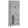 Aparador alto madera contrachapada gris hormigón 69,5x34x180 cm de , Aparadores - Ref: Foro24-3195967, Precio: 173,10 €, Desc...