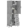 Aparador alto madera contrachapada gris hormigón 69,5x34x180 cm de , Aparadores - Ref: Foro24-3195967, Precio: 173,10 €, Desc...