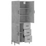 Aparador alto madera contrachapada gris hormigón 69,5x34x180 cm de , Aparadores - Ref: Foro24-3195967, Precio: 173,10 €, Desc...