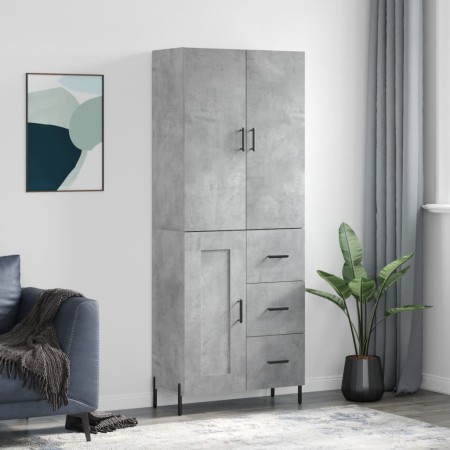 Aparador alto madera contrachapada gris hormigón 69,5x34x180 cm | Foro24.es | Tu tienda online para hogar, jardín y más Foro24.es