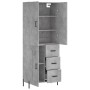 Aparador alto madera contrachapada gris hormigón 69,5x34x180 cm | Foro24.es | Tu tienda online para hogar, jardín y más Foro24.es