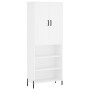 Aparador alto madera contrachapada blanco 69,5x34x180 cm