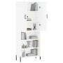 Aparador alto madera contrachapada blanco 69,5x34x180 cm