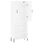 Aparador alto madera contrachapada blanco 69,5x34x180 cm