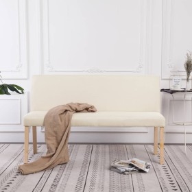 Banco de poliéster 139,5 cm color crema de , Bancos para recibidores y almacenamiento - Ref: Foro24-281337, Precio: 233,11 €