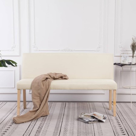 Banco de poliéster 139,5 cm color crema de , Bancos para recibidores y almacenamiento - Ref: Foro24-281337, Precio: 233,11 €