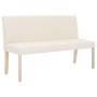 Banco de poliéster 139,5 cm color crema de , Bancos para recibidores y almacenamiento - Ref: Foro24-281337, Precio: 233,11 €